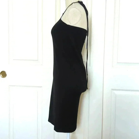 We Wore What | Cut out Midi Jersey knit Black Halter Dress - Picture 3 of 7